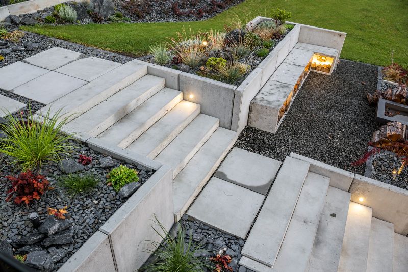 residential concrete mandurah pro residential landscaping with concrete footpath and stairs